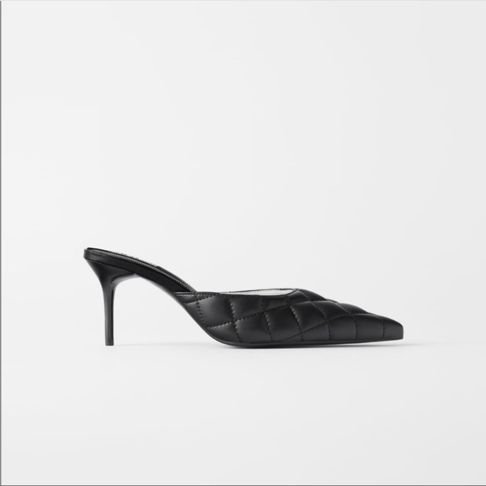 Zara Quilted Healed Mules - Picture 5 of 11